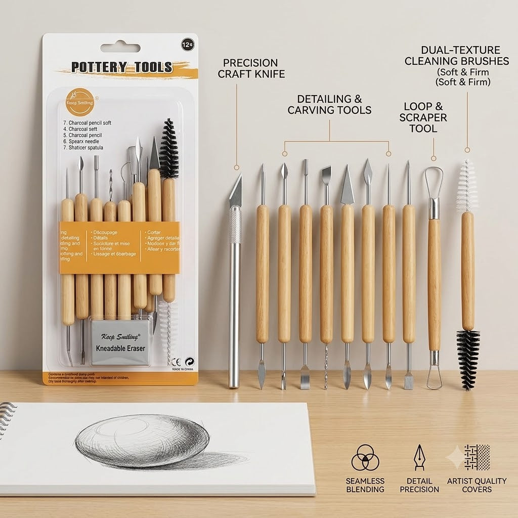 Keep smiling Pottery tools set of 11 - limited edition