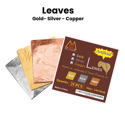 Leaves for caligraphy and decoration - Gold - Silver - Copper