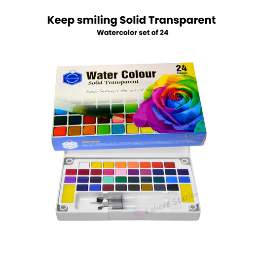 Keep smiling Solid Transparent Watercolor set of 24 - Premium Edition