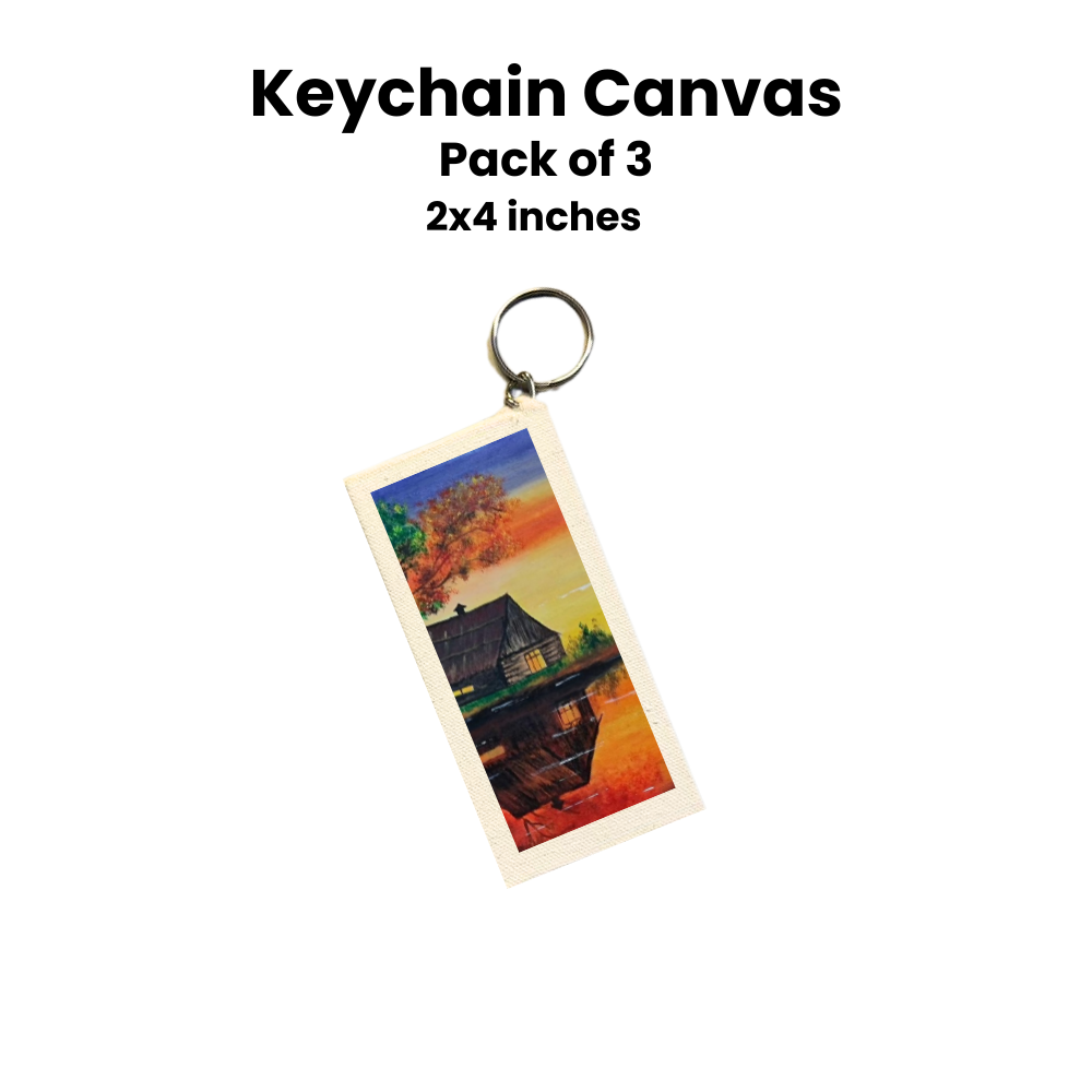 Pack of 3 Primed keychain Canvas boards 2 x 4 inches - New Edition