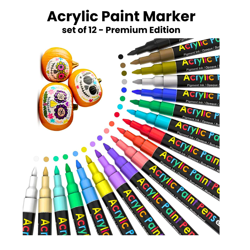 Acrylic Paint Markers Set of 12 - High quality