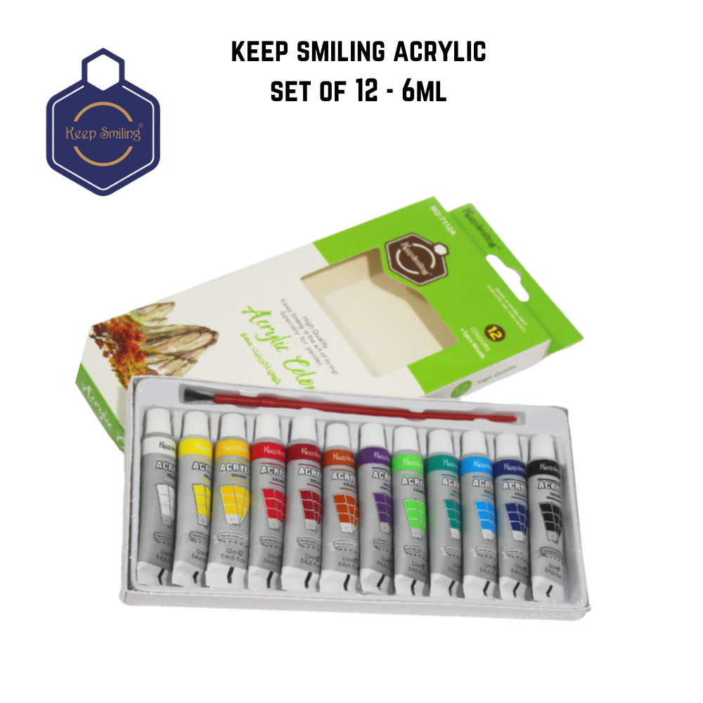 Keep smiling Acrylic color set of 12 - High Quality – Octagon Traders