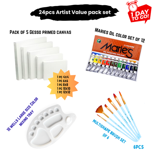 24 Pcs/Set Value Pack For Artist - Oil Color Edition