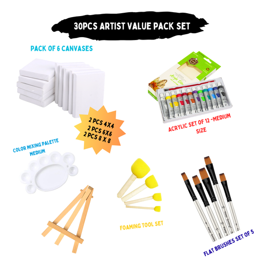 30 Pcs/Set Value Pack For Artist - Perfect Beginner Edition