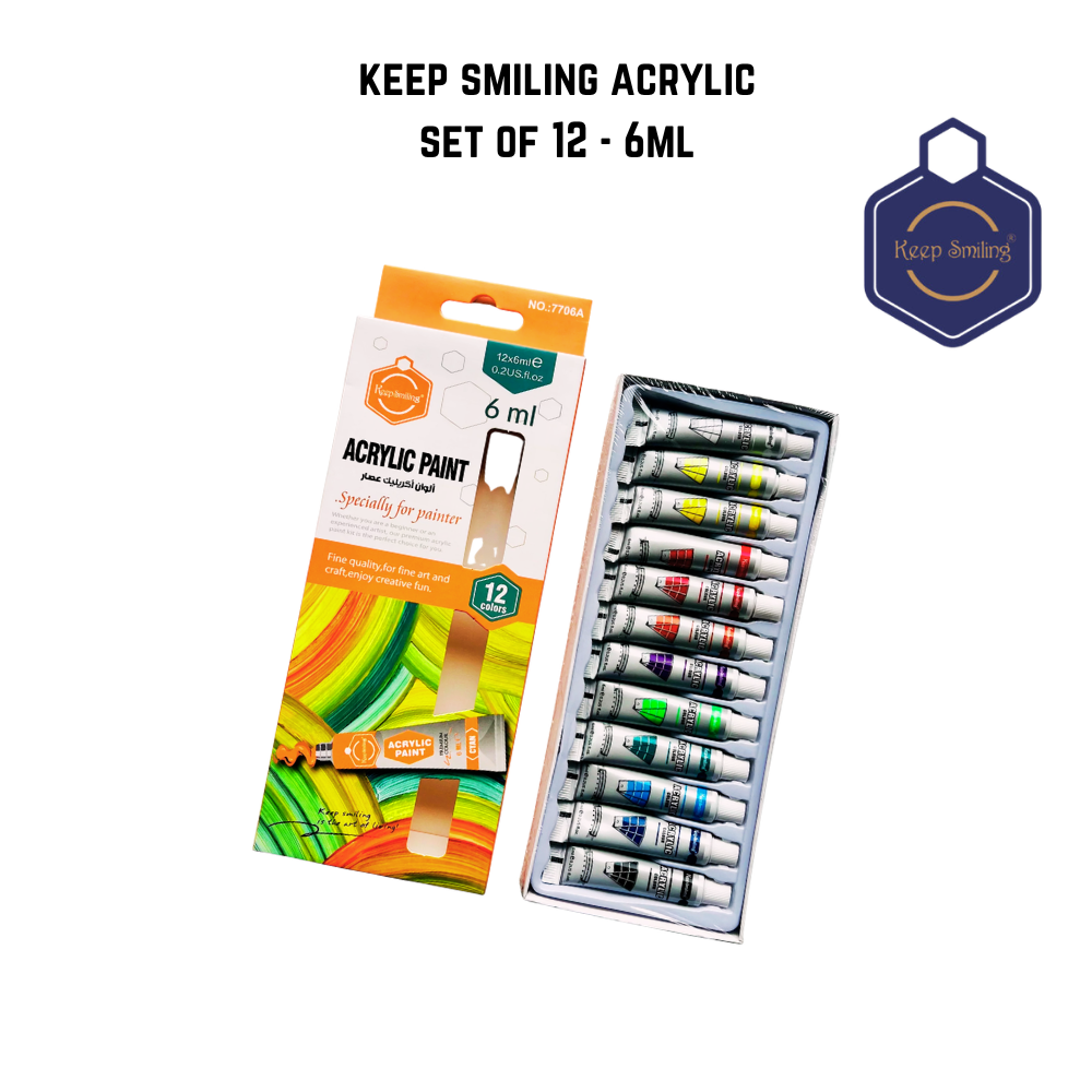 Keep smiling Acrylic color set of 12 - High Quality