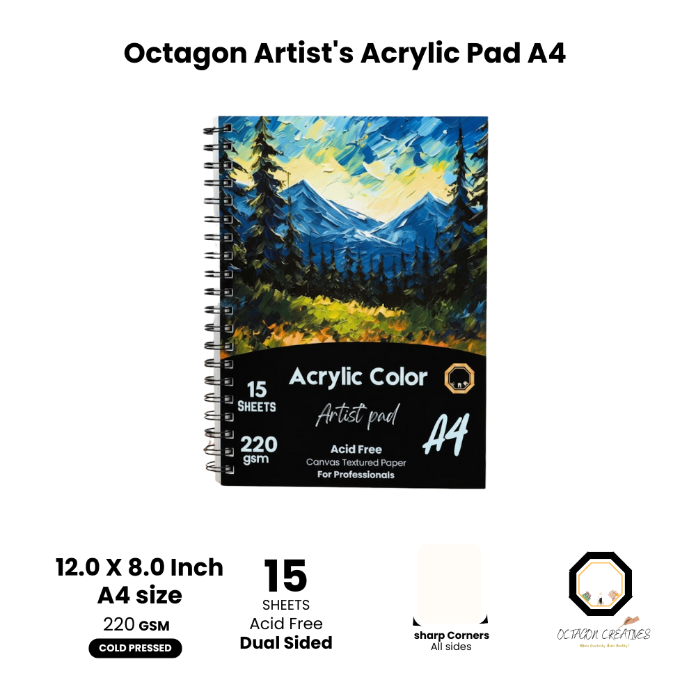 Octagon Artist's Acrylic Pad A4 / A3 - Acrylic Edition