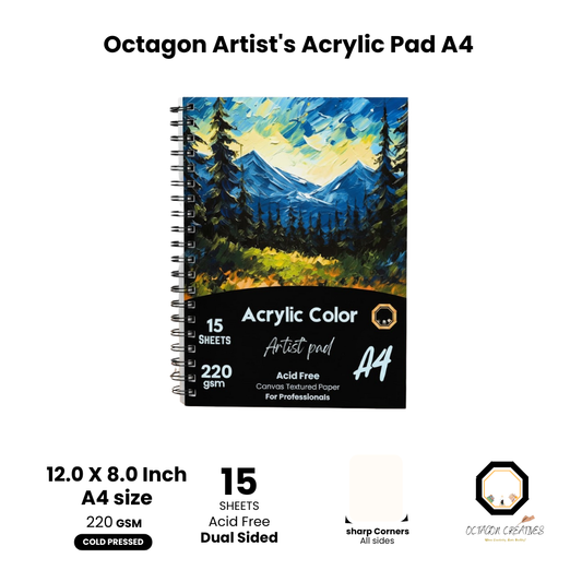 Octagon Artist's Acrylic Pad A4 / A3 - Acrylic Edition