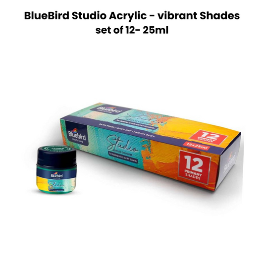 Blue Bird Studio Acrylic color set of 12 - 25ml vibrant Shades