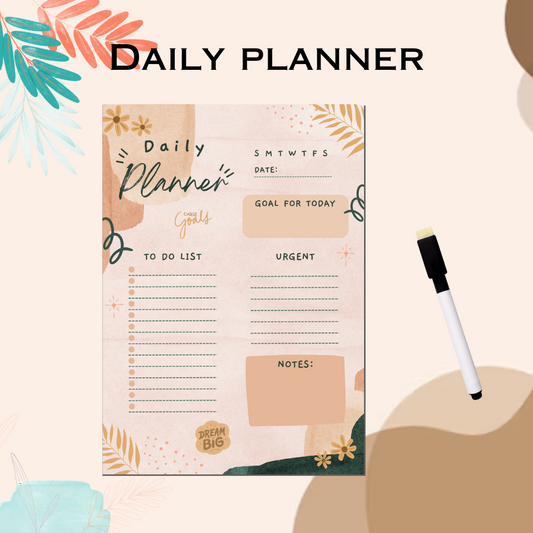 Daily planner A4 Laminted with board marker