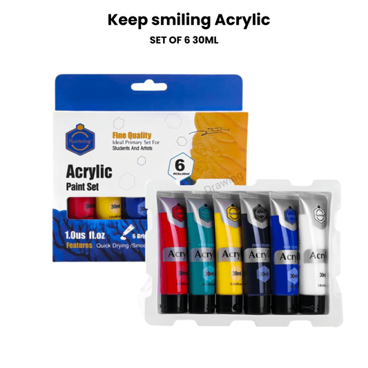 Keep smiling Acrylic tubes set of 6 - 30ml each