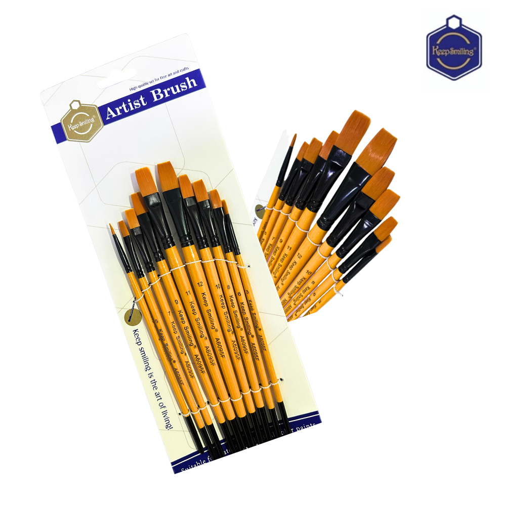 Keep smiling flat Brush set of 10 - Yellow New Edition