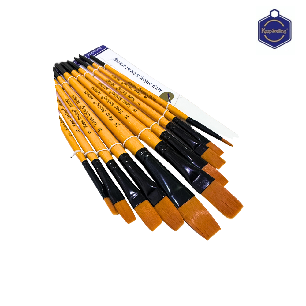 Keep smiling flat Brush set of 10 - Yellow New Edition