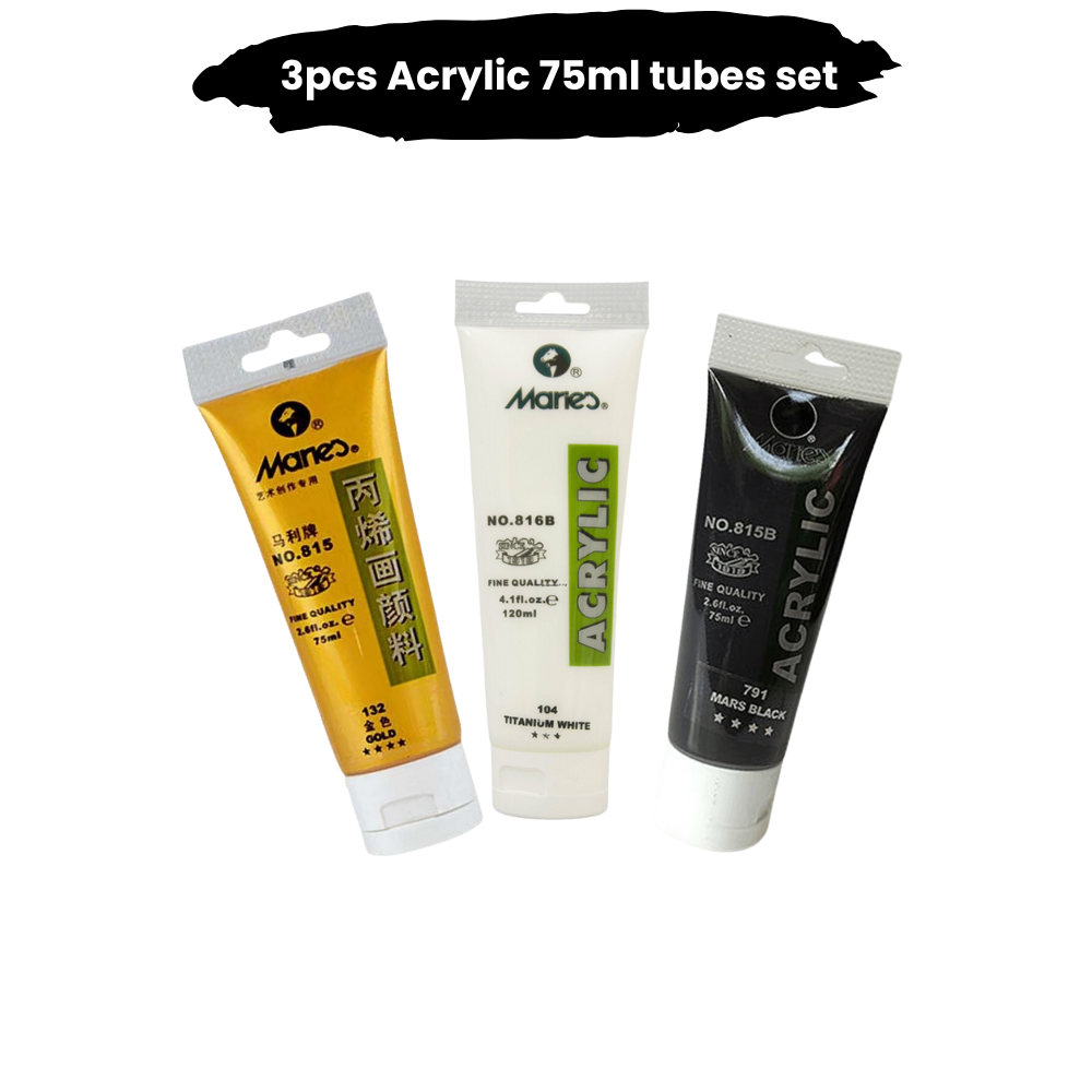 Maries Acrylic Tubes set of 3 - 75ml