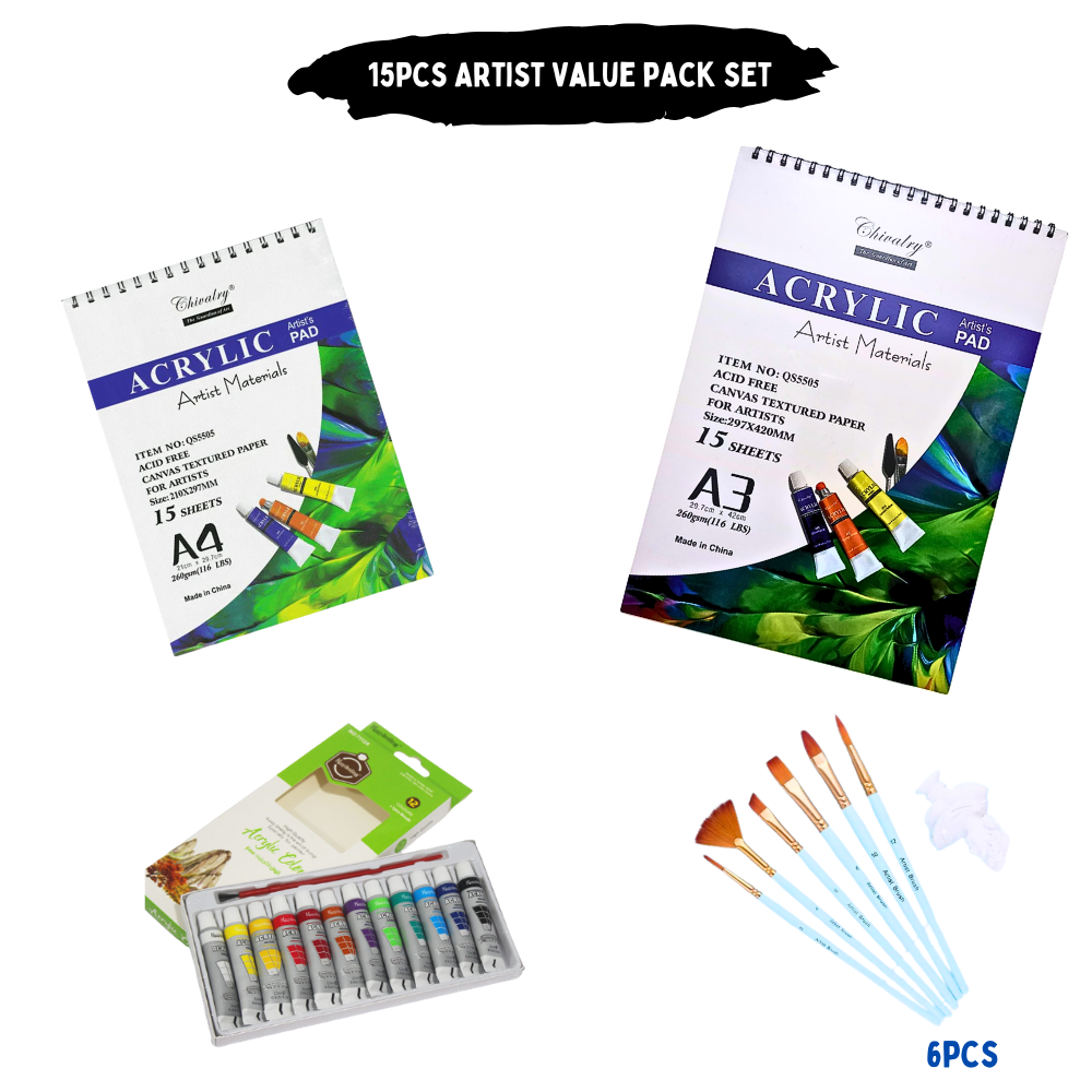 15pcs Painter's Value pack - Acrylic Edition