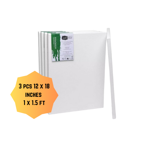 Pack of 3 Primed Canvas Boards 12x18 inches - Artist Edition