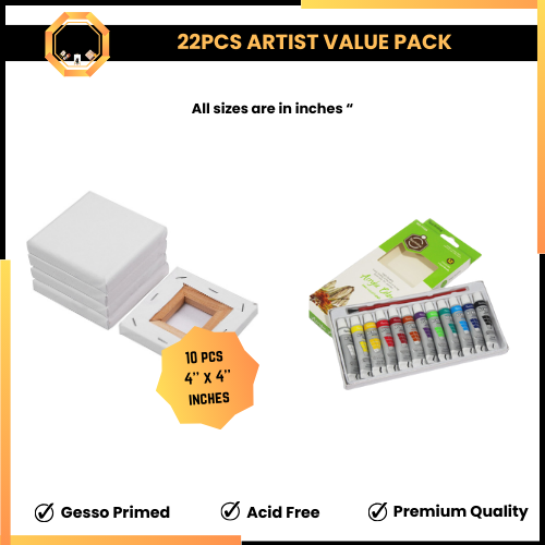 22pcs Artist Value Pack - Paints and Canvas Edition #1