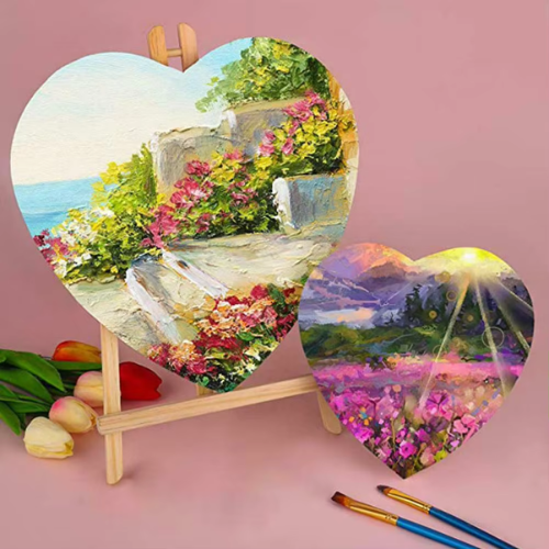 Pack of 2 Heart Shaped Canvas 12 x 12 inches