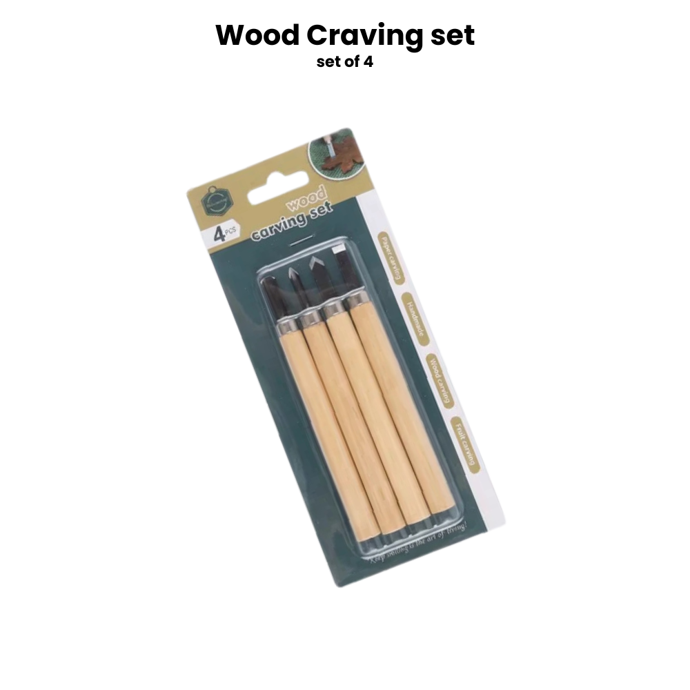 Keep smiling Wood craving set of 4 - limited edition