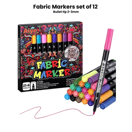 Fabric Paint Markers Set of 12 - High quality