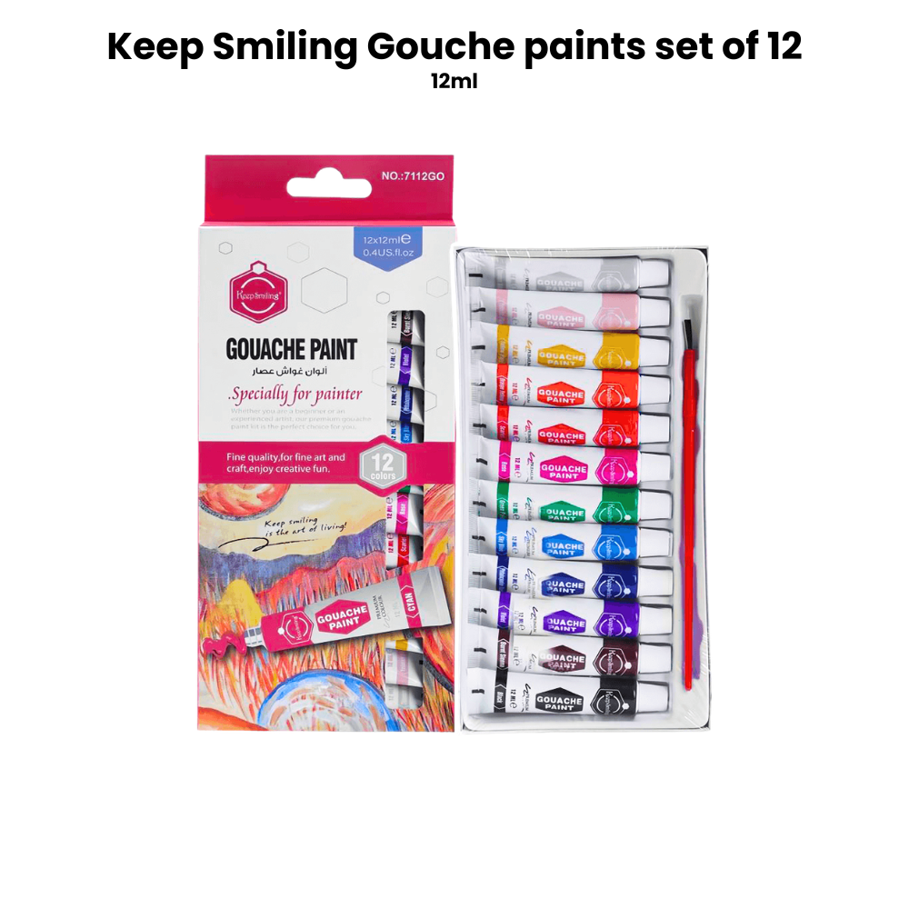 Keep smiling Gouche color set of 12 -  12ml High Quality