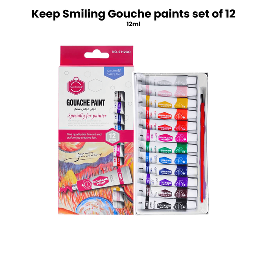 Keep smiling Gouche color set of 12 -  12ml High Quality