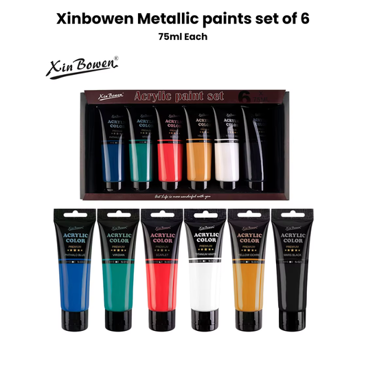 Xinbowen Metallic Acrylic color set of 6 - 75ml