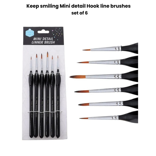 Keep smiling Mini Detail Hook line brushes - Black Edition