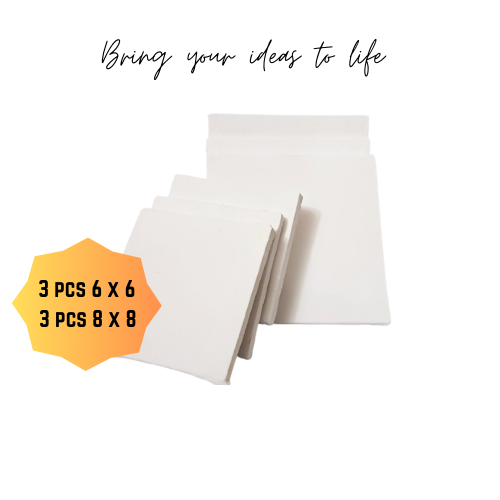 Pack of 6 primed Canvas board for painting - Mix Edition