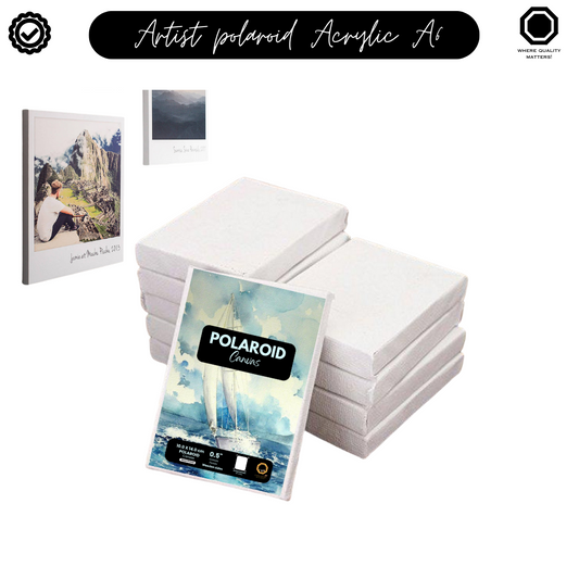 Pack of 6 Primed Polaroid Canvas Boards  6 x 4 inches - Rectangular Edition