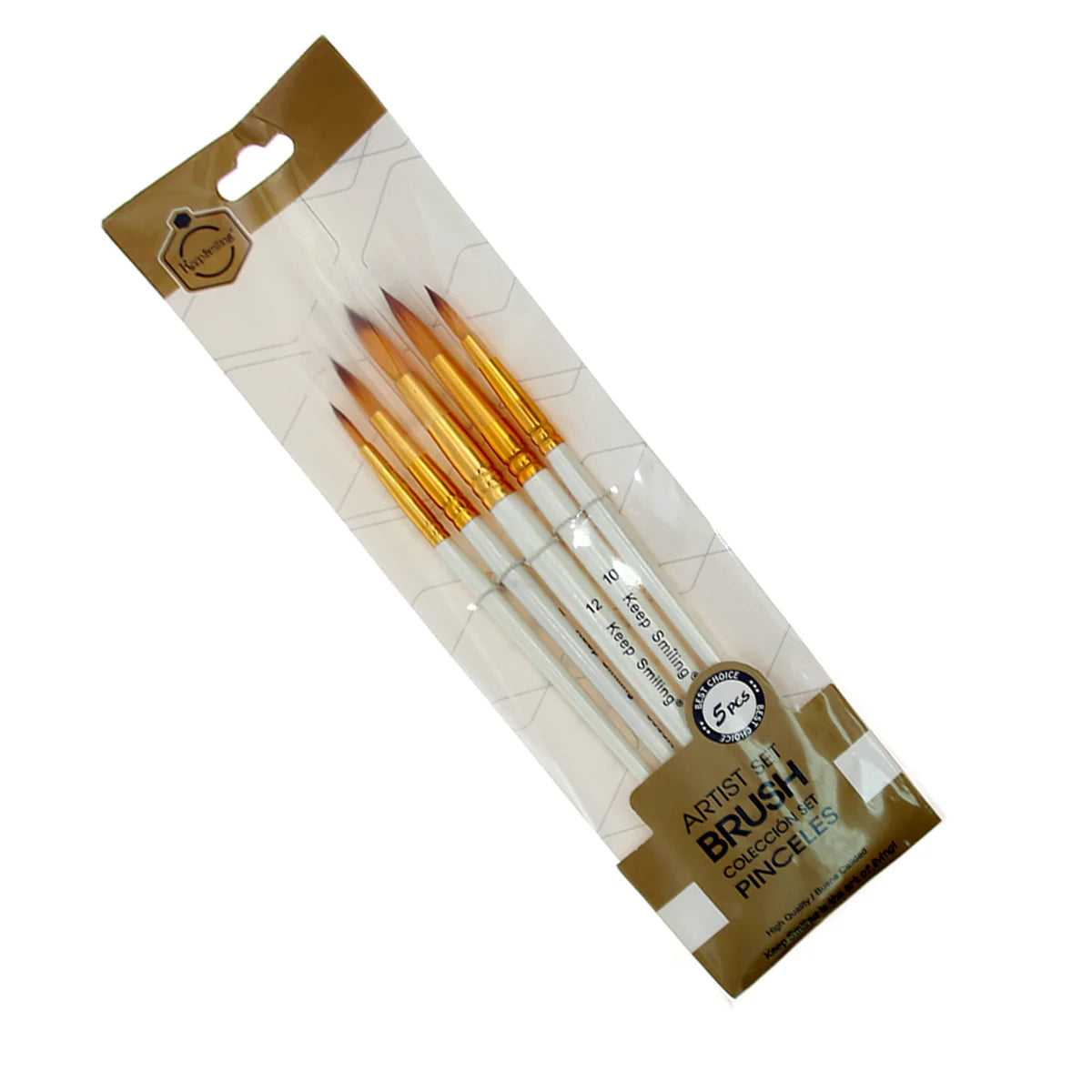 Keep smiling Round paint brush set of 5 - Premium Edition