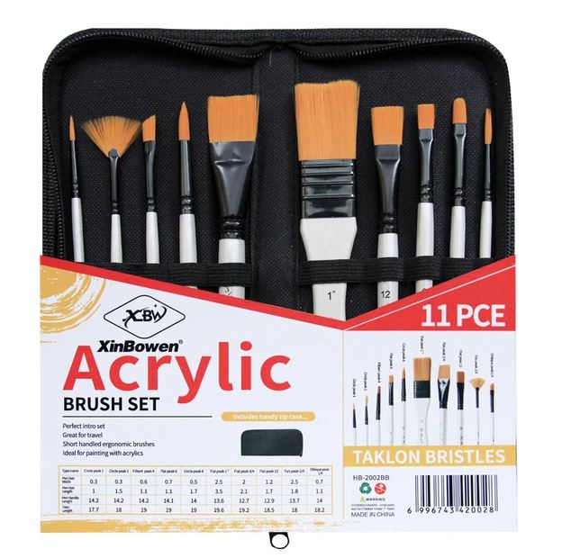 Xinbowen Acrylic Brush set of 11 - Professional Edition